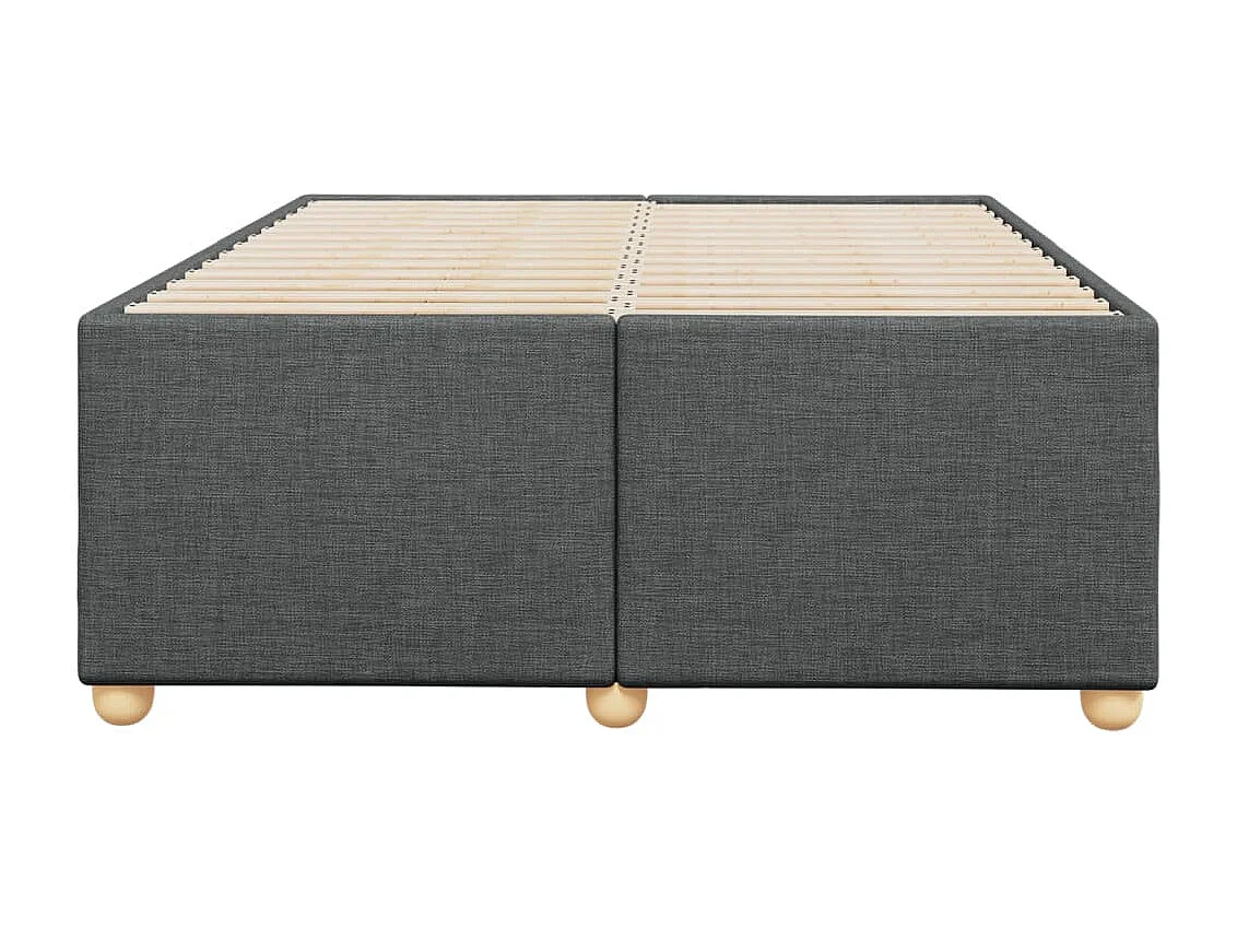 Cadre de lit sans matelas gris foncé 120x190 cm tissu