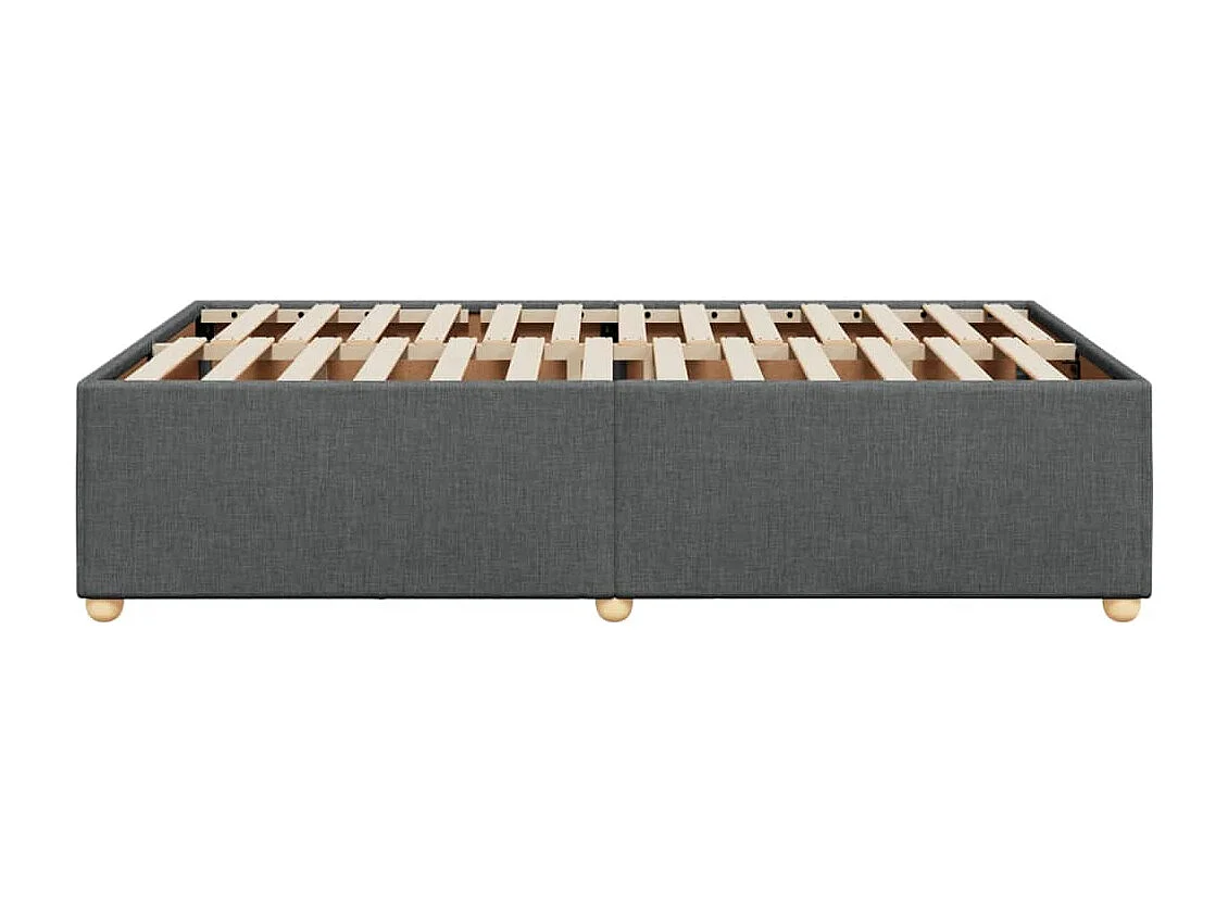Cadre de lit sans matelas gris foncé 120x190 cm tissu