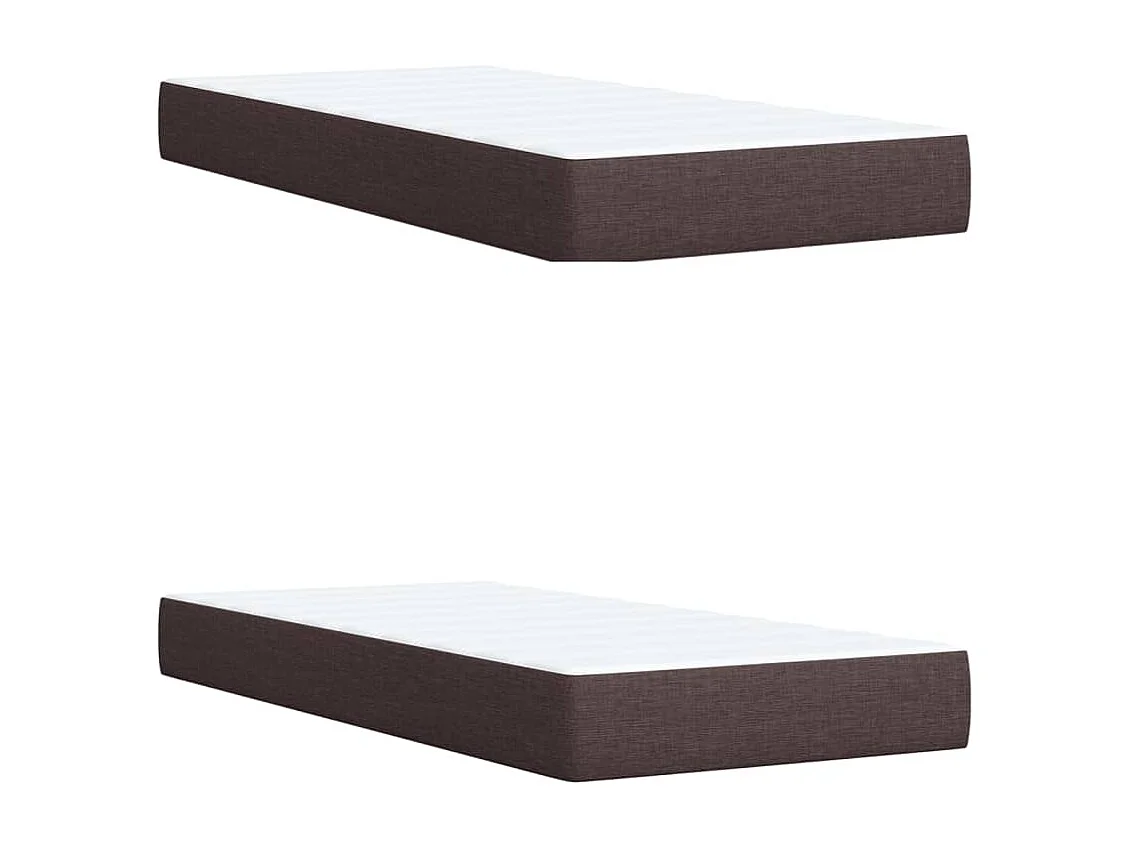 Cama box spring con colchón tela marrón oscuro 200x200 cm