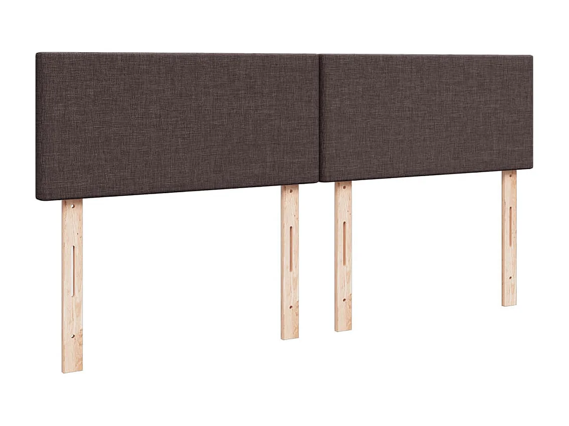 Cama box spring con colchón tela marrón oscuro 200x200 cm