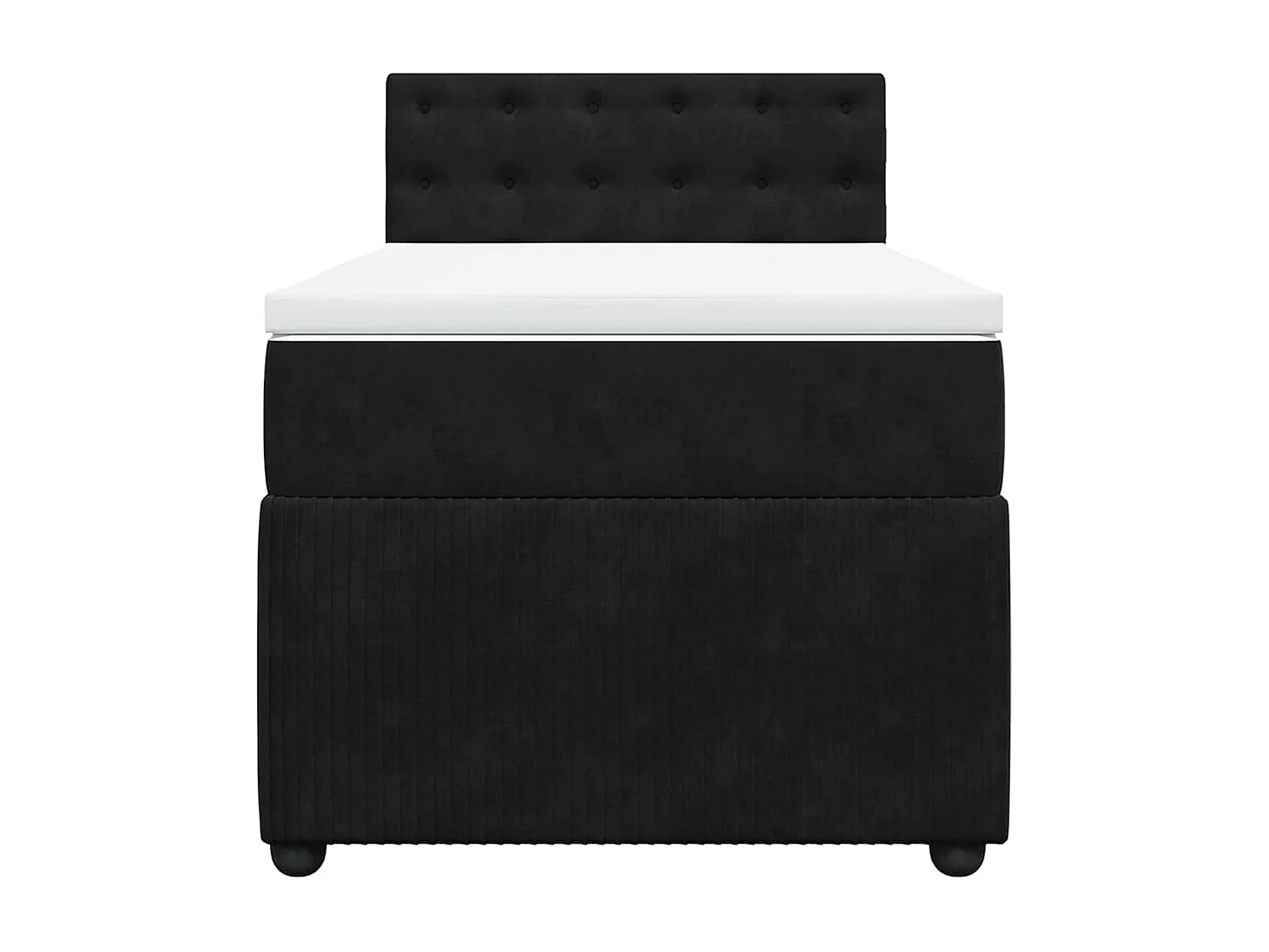 Sommier à lattes de lit avec matelas Noir 100x200 cm Velours