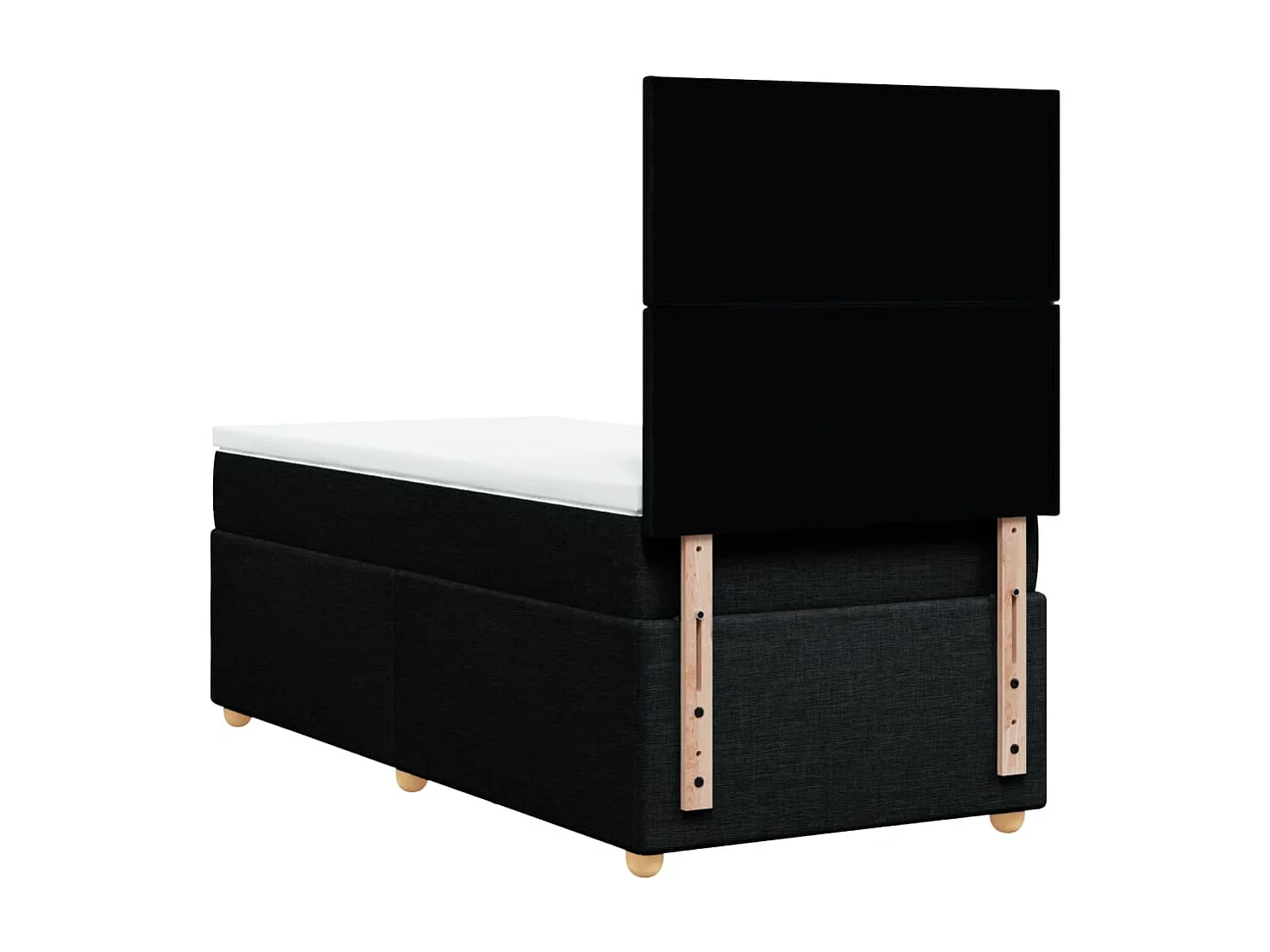 Sommier à lattes de lit avec matelas Noir 100x200 cm Tissu