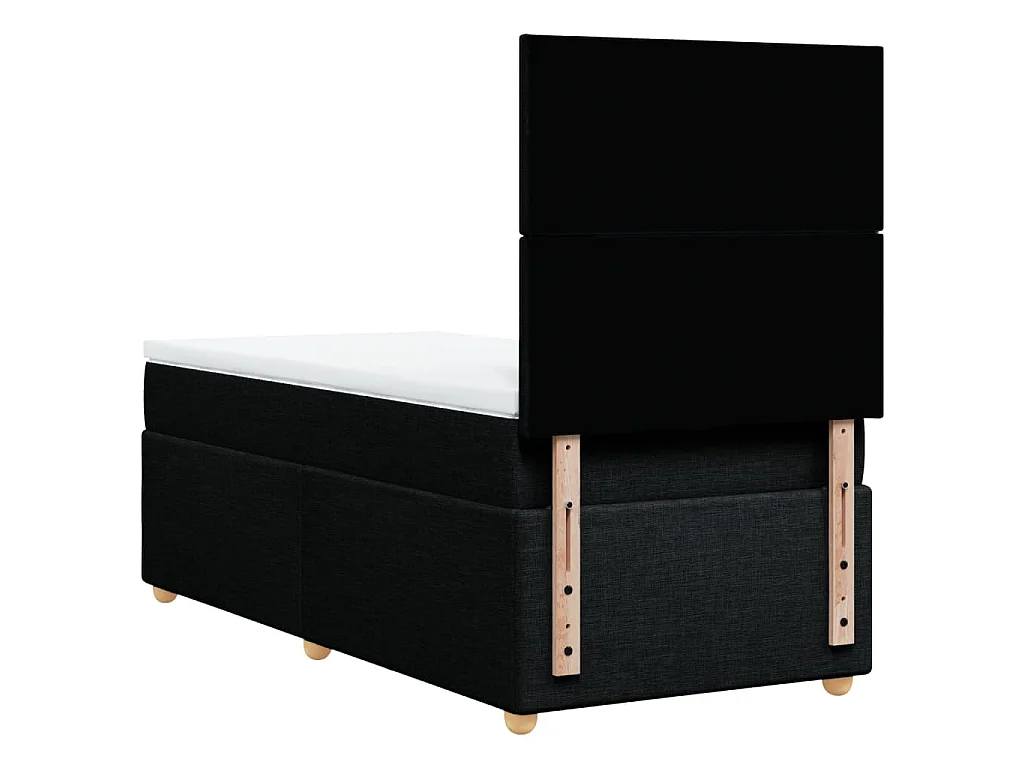 Sommier à lattes de lit avec matelas Noir 100x200 cm Tissu
