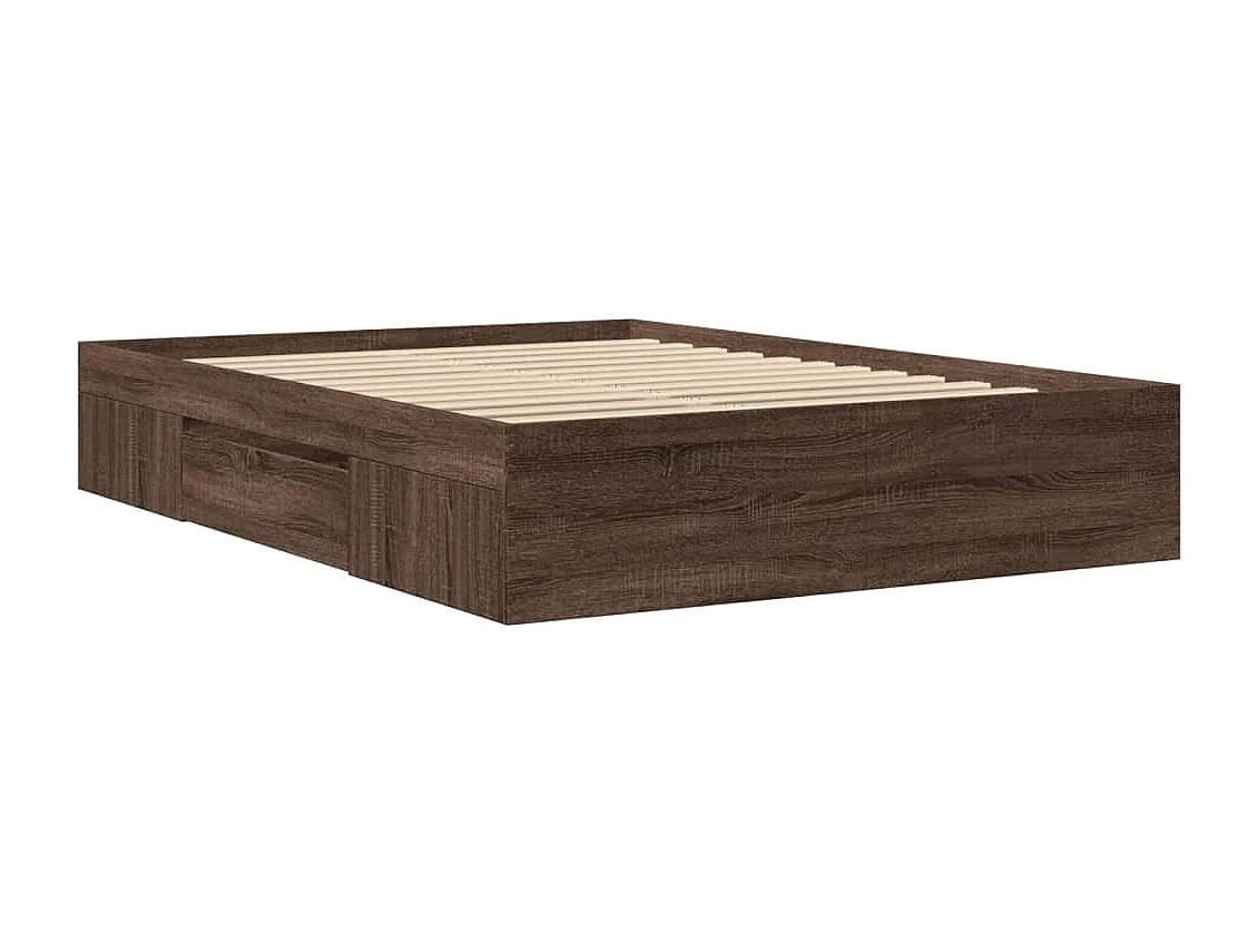 Cadre de lit sans matelas chêne marron 140x190 cm