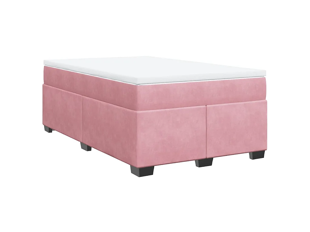 Giroletto a Molle con Materasso Rosa 120x200 cm in Velluto