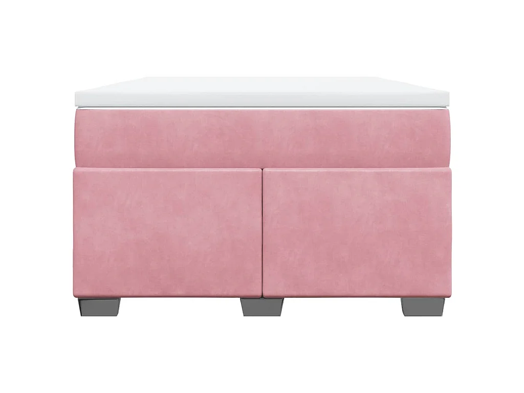 Giroletto a Molle con Materasso Rosa 120x200 cm in Velluto