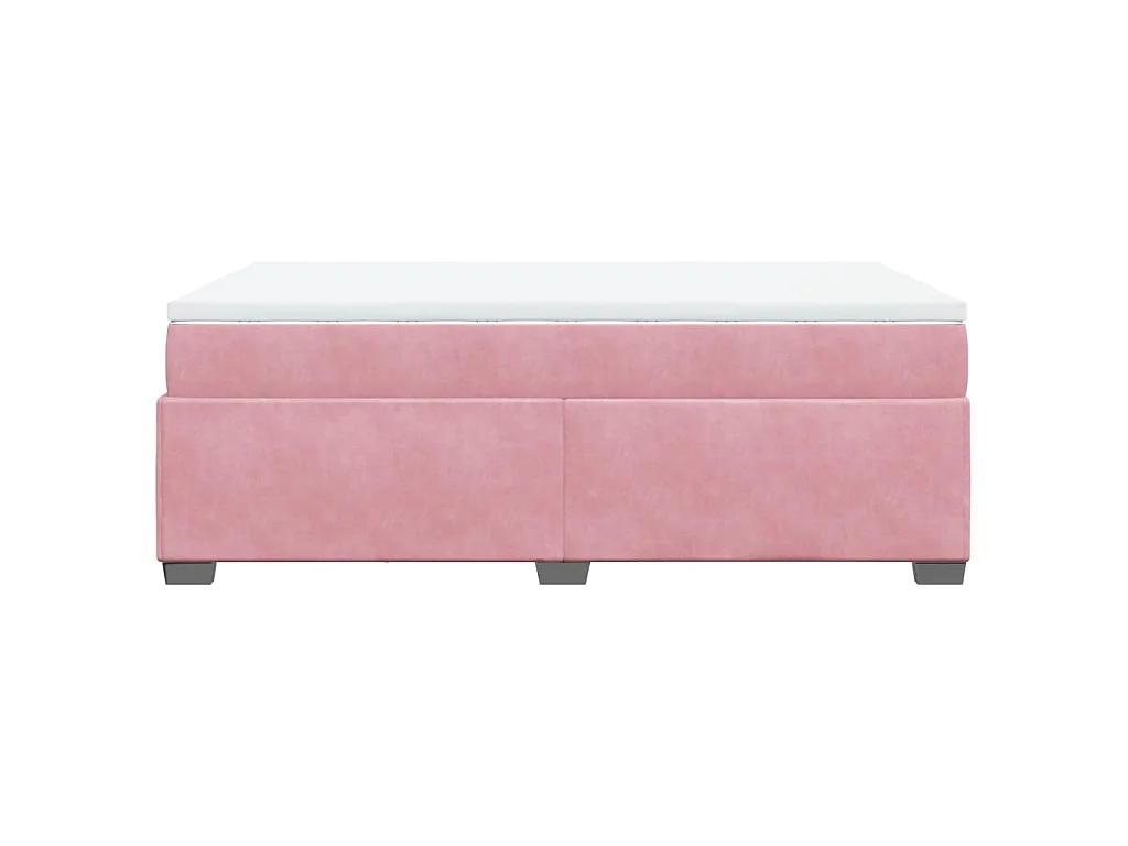 Giroletto a Molle con Materasso Rosa 120x200 cm in Velluto