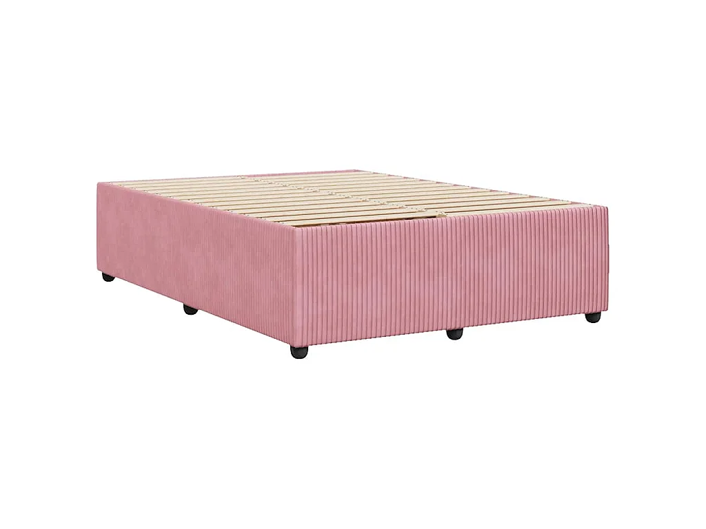 Bettgestell Rosa 140x190 cm Samt