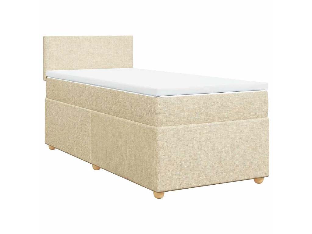 Boxspringbett mit Matratze Creme 80x200 cm Stoff