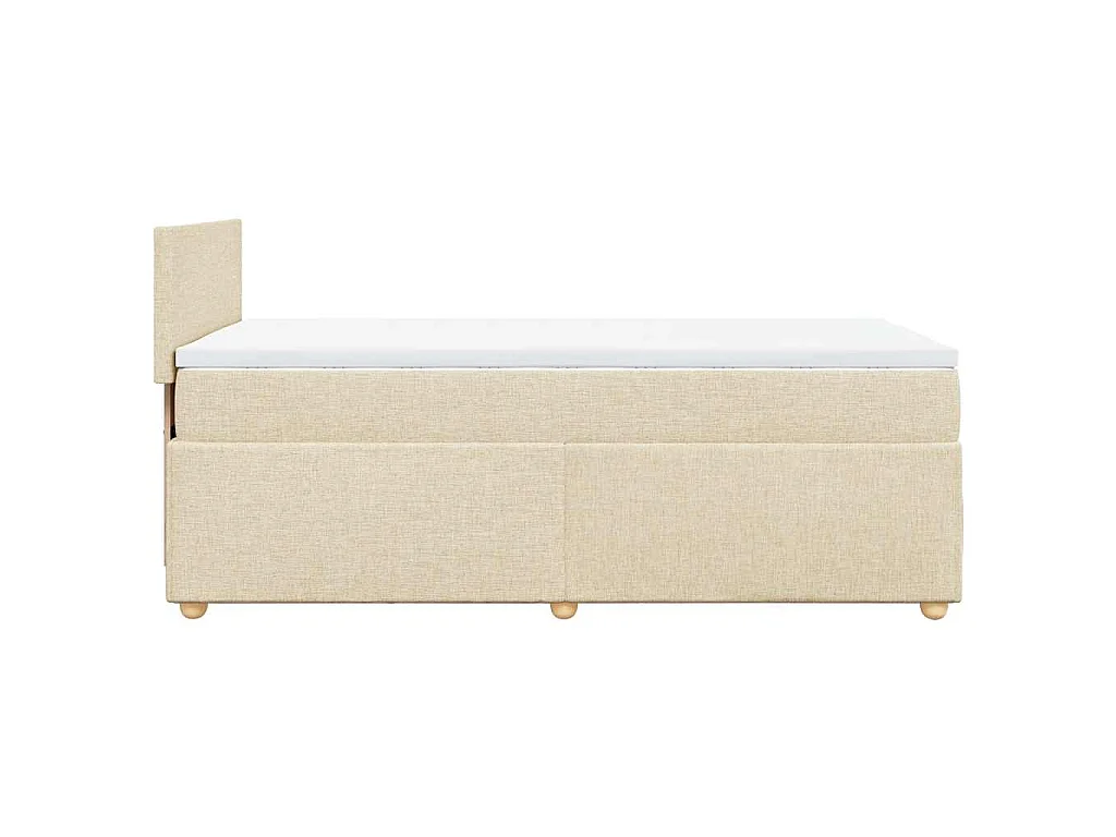 Boxspring met matras stof crèmekleurig 80x200 cm