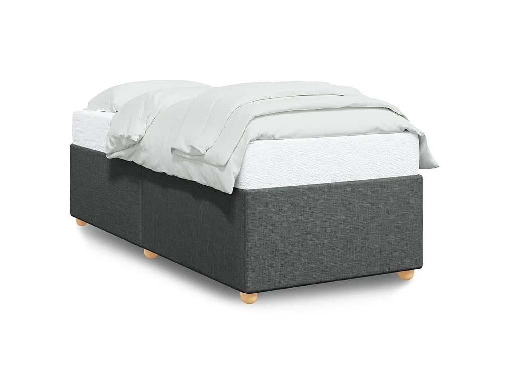 Cadre de lit sans matelas gris foncé 90x190 cm tissu