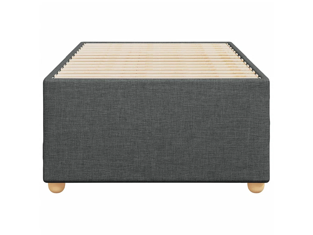 Cadre de lit sans matelas gris foncé 90x190 cm tissu