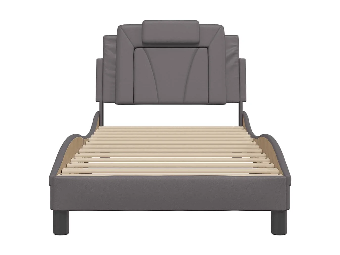 Cadre de lit Viana sans matelas gris 90x190 cm similicuir