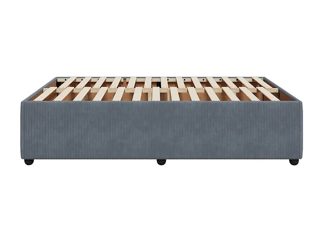 Giroletto senza Materasso Grigio Scuro 160x200 cm Velluto