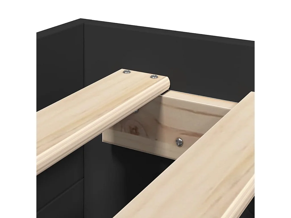 Cadre de lit sans matelas noir 90x190 cm bois ingénierie