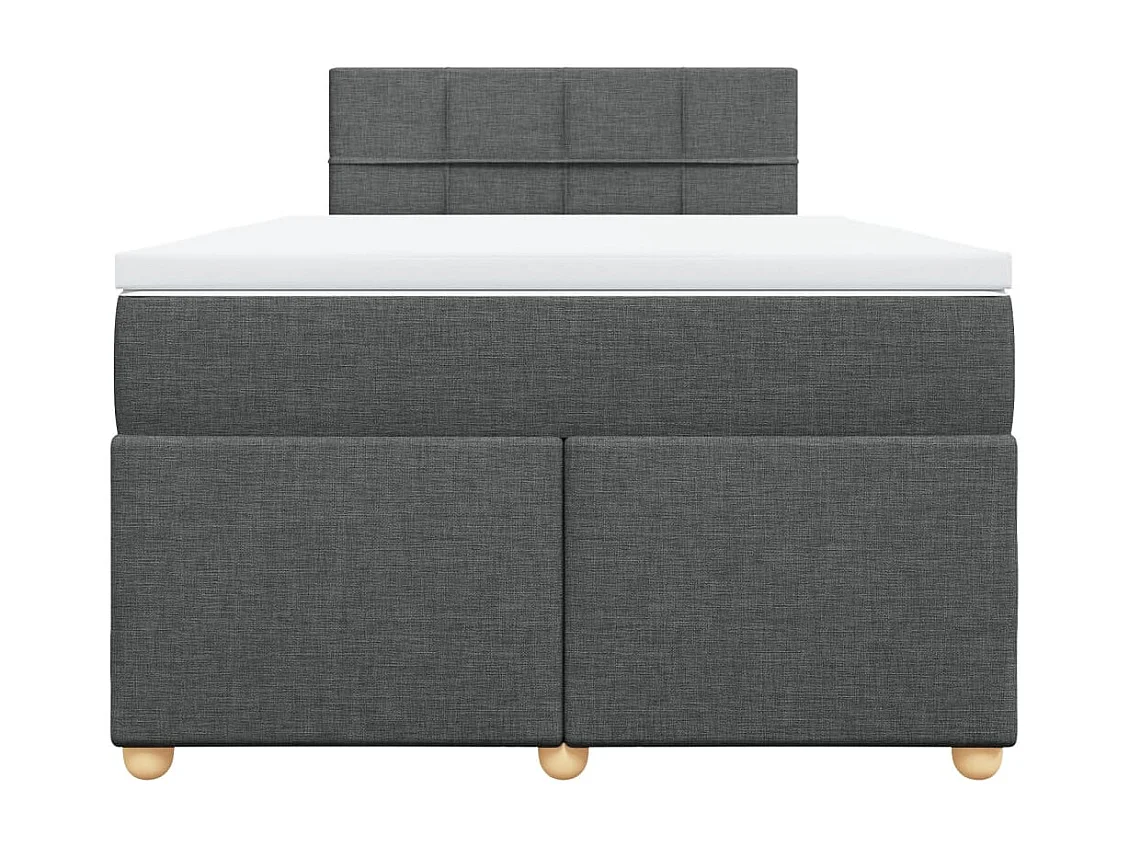 Sommier à lattes de lit avec matelas Gris foncé 120x200cm Tissu