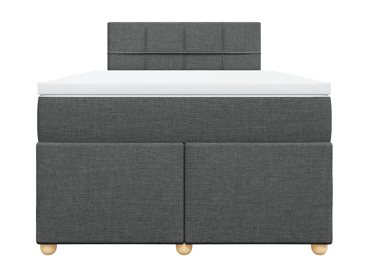 Sommier à lattes de lit avec matelas Gris foncé 120x200cm Tissu