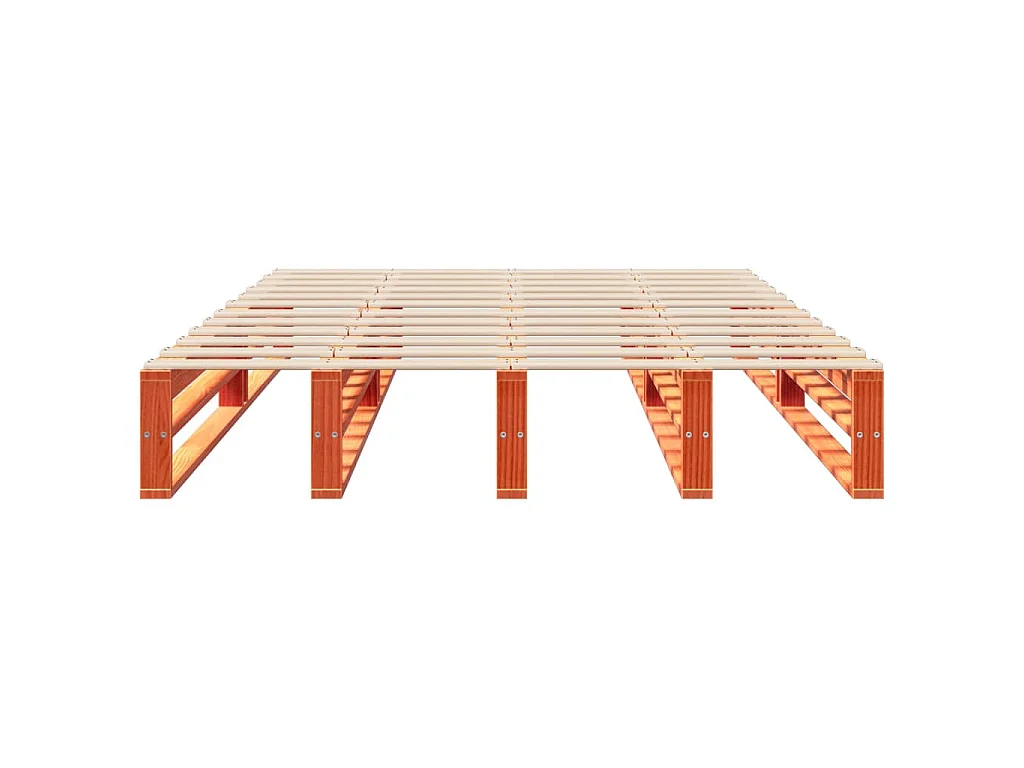 Cadre de lit sans matelas cire marron 120x190cm bois pin massif