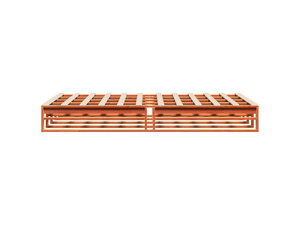 Cadre de lit sans matelas cire marron 120x190cm bois pin massif