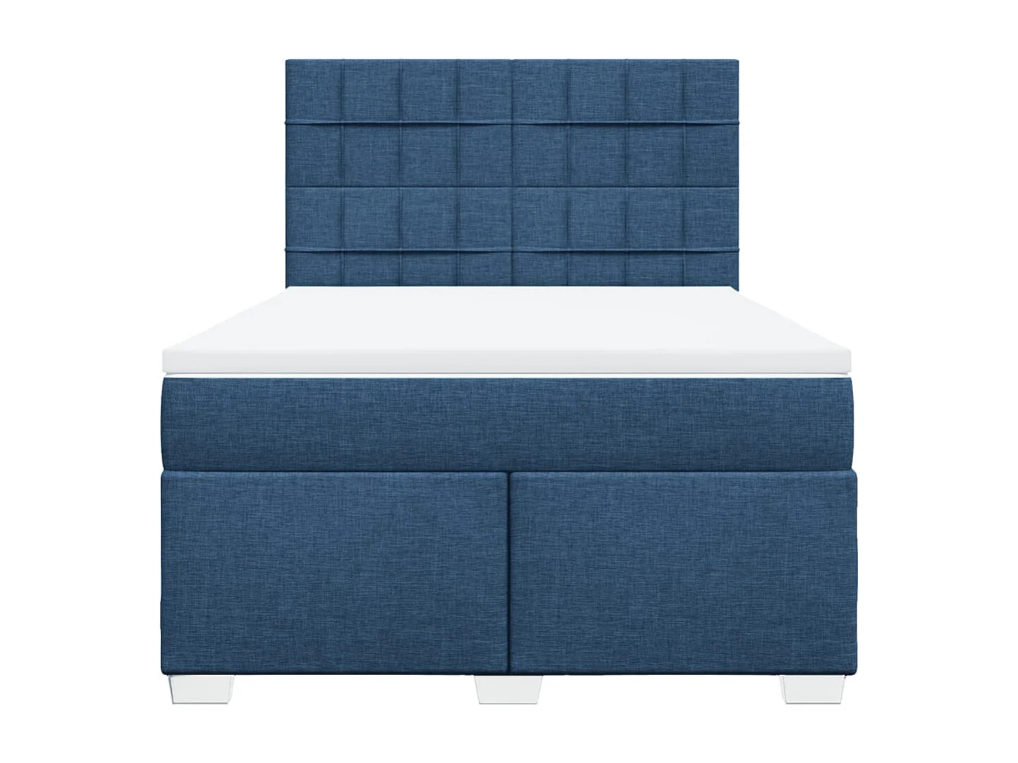 Boxspring met matras stof blauw 140x190 cm