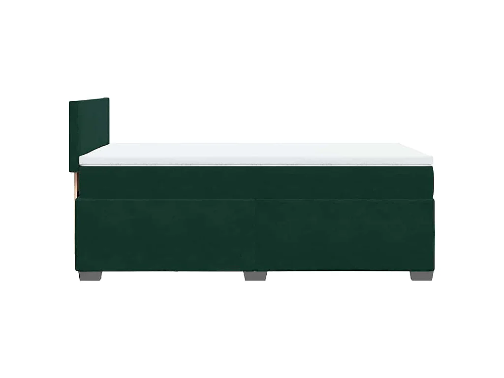 Boxspring met matras fluweel donkergroen 90x190 cm