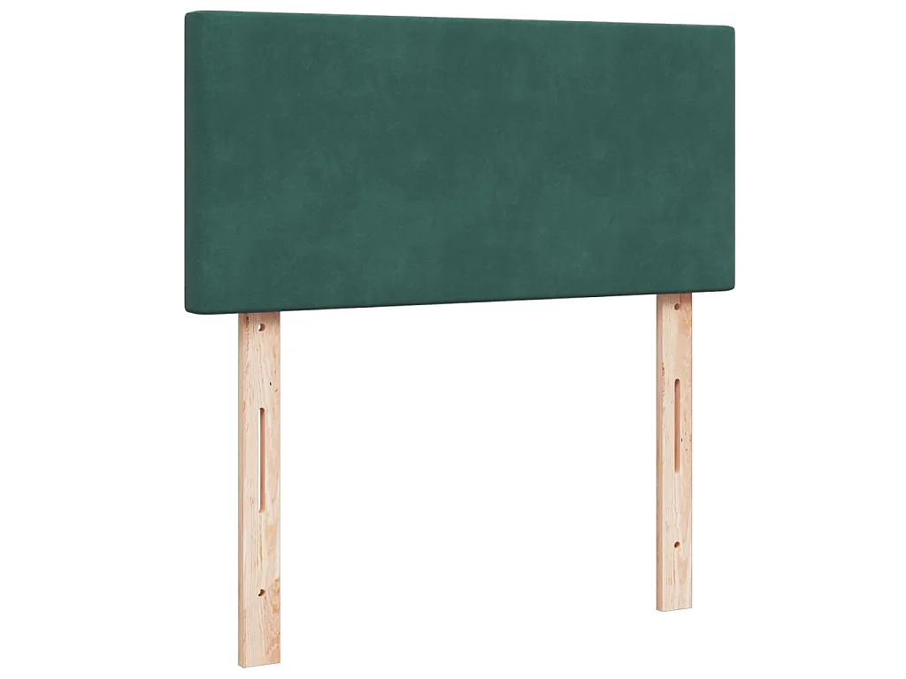 Boxspring met matras fluweel donkergroen 90x190 cm