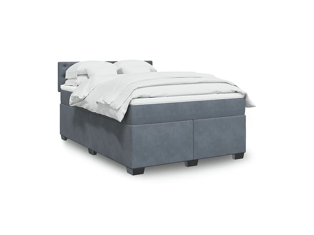 Boxspringbett mit Matratze Dunkelgrau 160x200 cm Samt