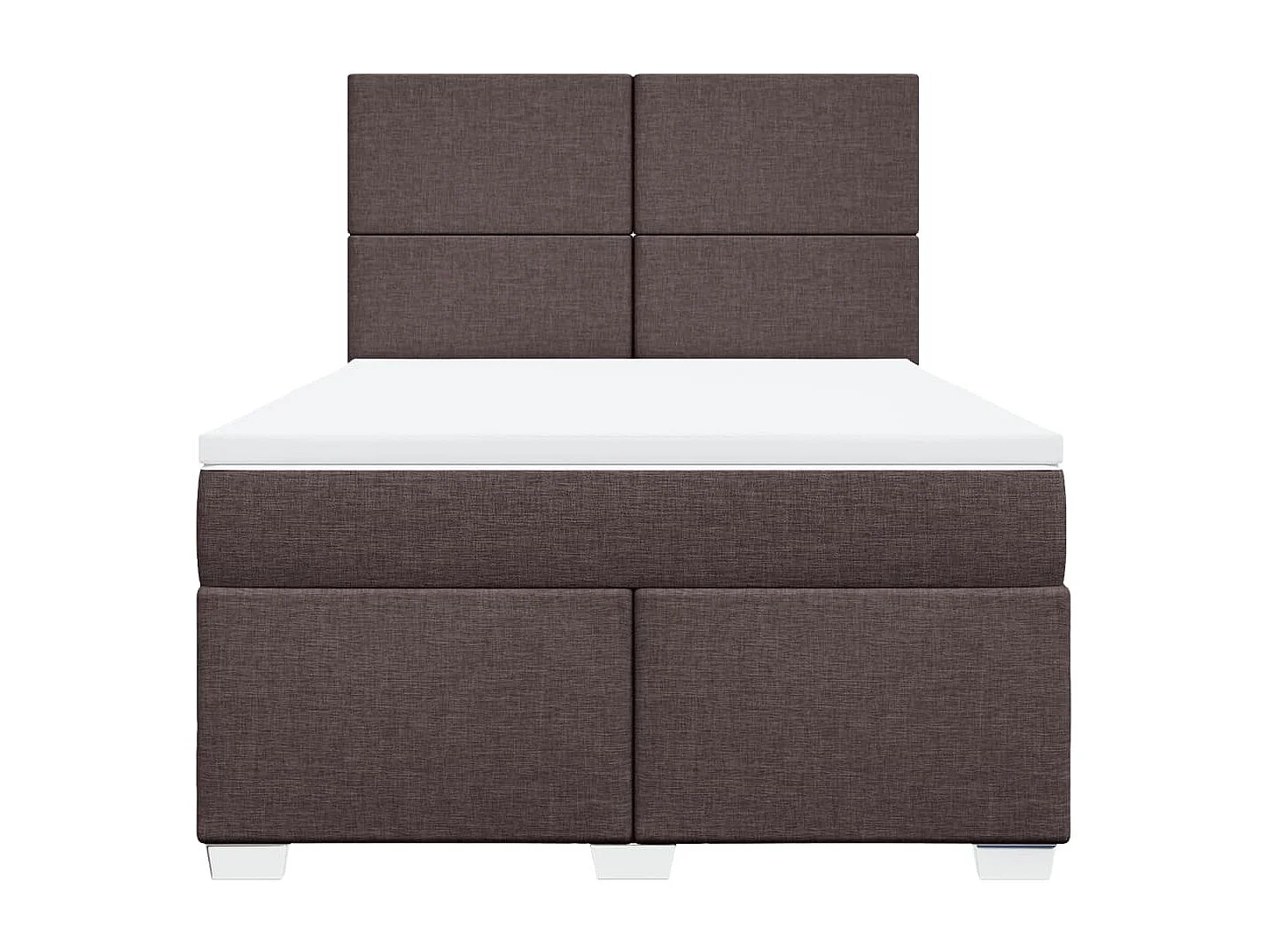 Cama com molas/colchão 140x190 cm tecido castanho-escuro