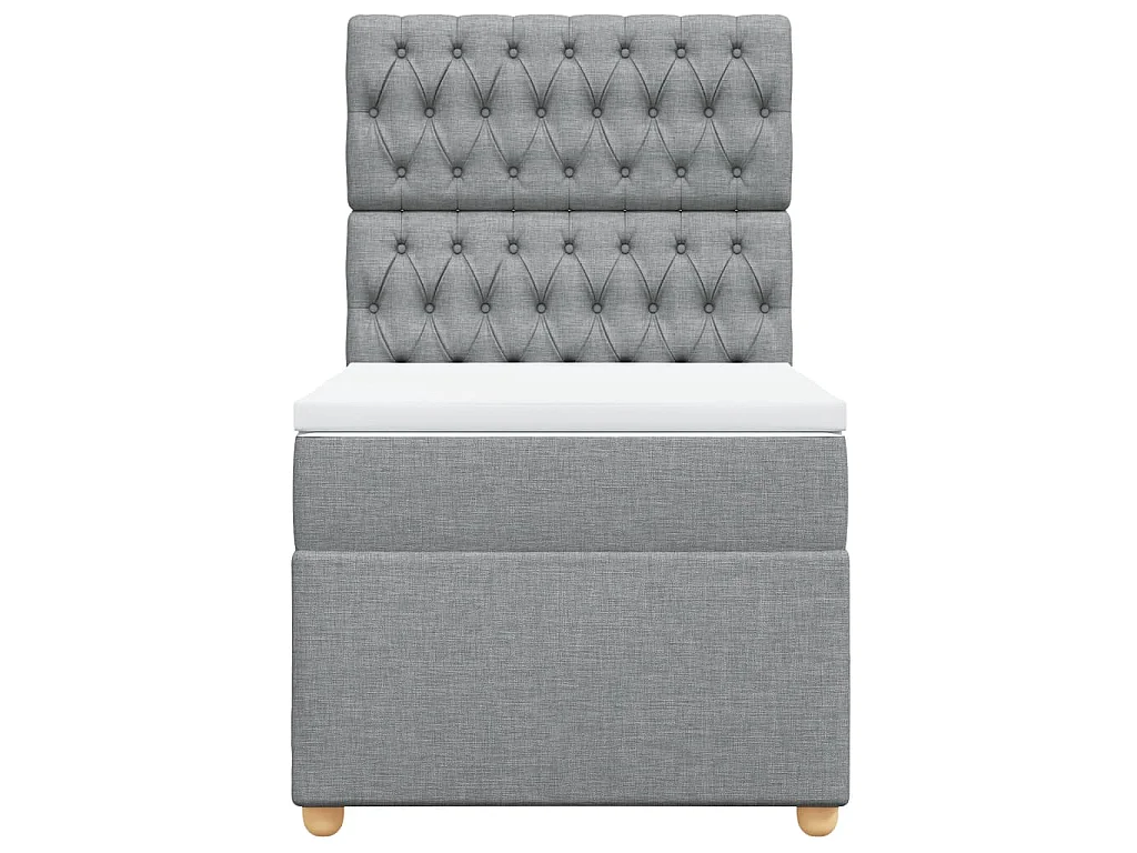 Boxspringbett mit Matratze Hellgrau 90x200 cm Stoff