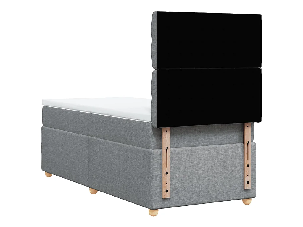 Boxspringbett mit Matratze Hellgrau 90x200 cm Stoff