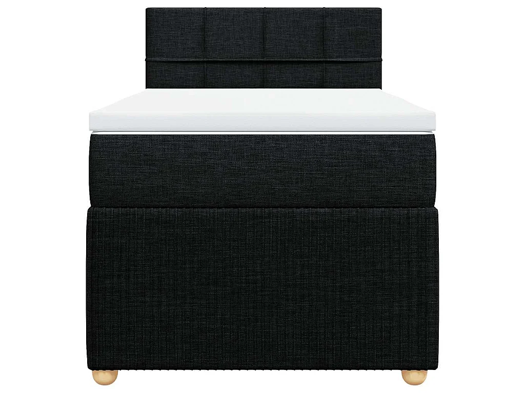 Giroletto a Molle con Materasso Nero 90x190 cm in Tessuto