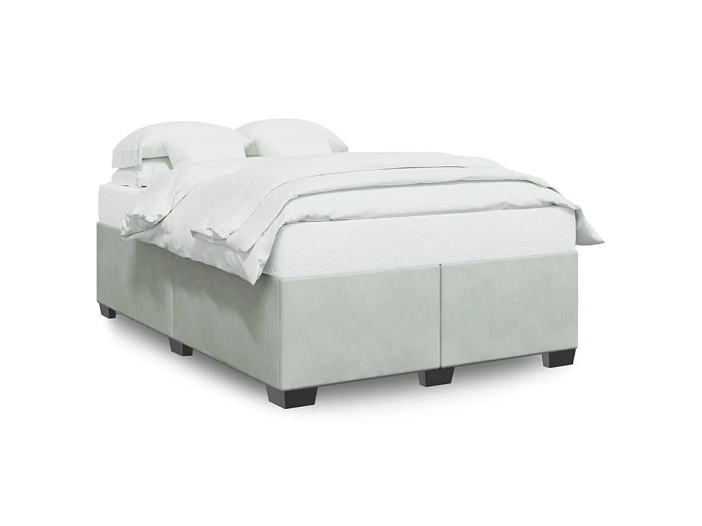 Giroletto senza Materasso Grigio Chiaro 140x190 cm Velluto