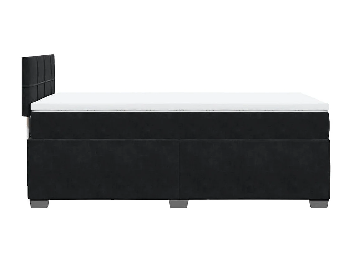 Boxspringbett mit Matratze Schwarz 100x200 cm Samt