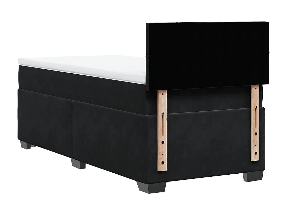 Boxspringbett mit Matratze Schwarz 100x200 cm Samt