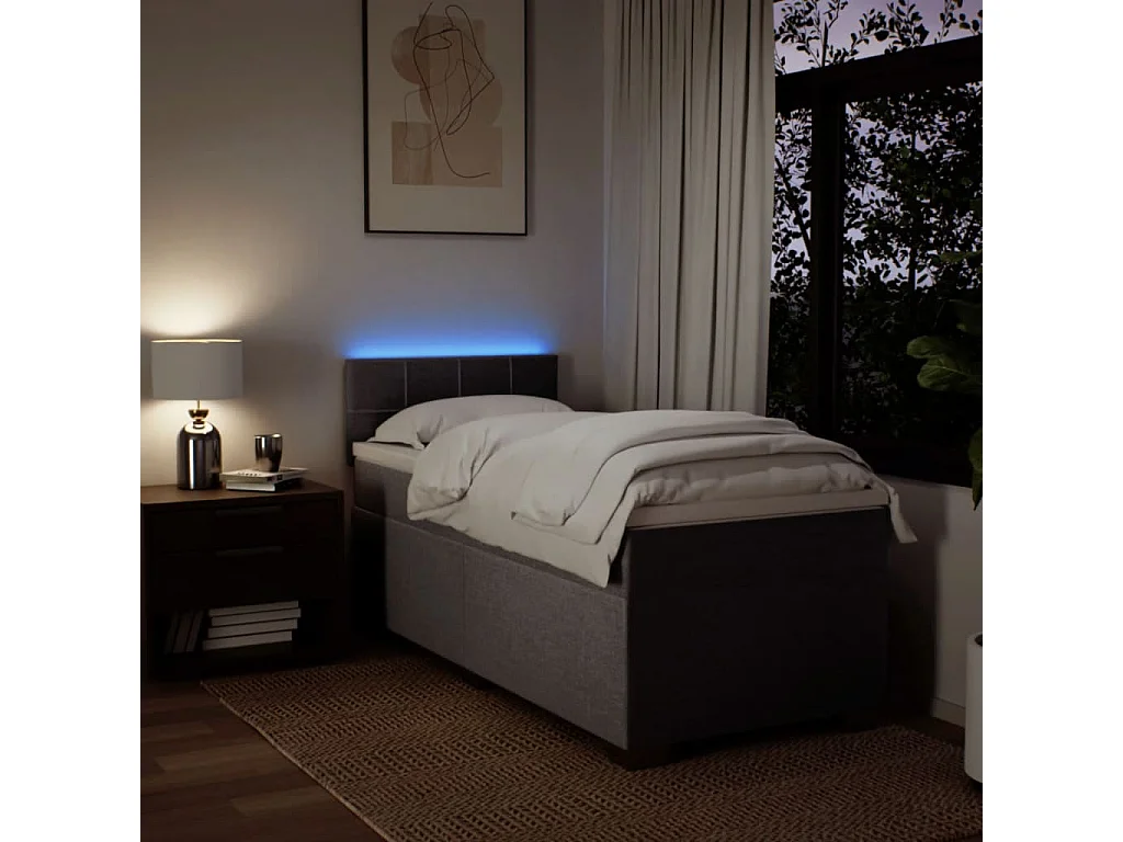 Boxspringbett mit Matratze Taupe 90x190 cm Stoff