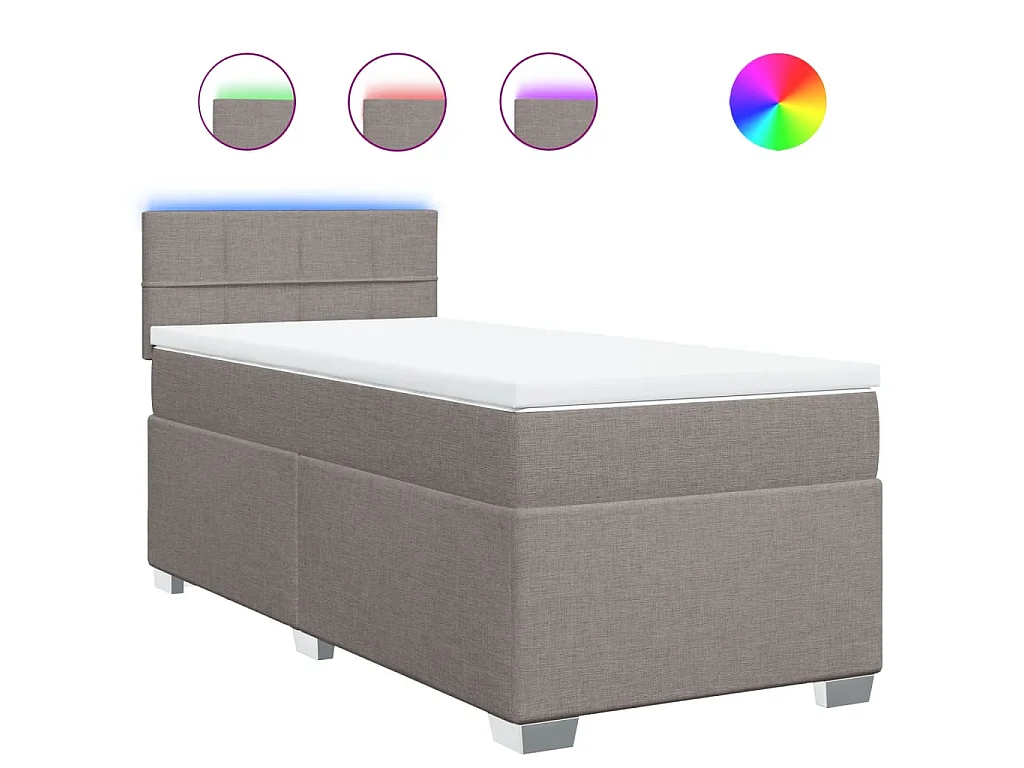 Boxspringbett mit Matratze Taupe 90x190 cm Stoff