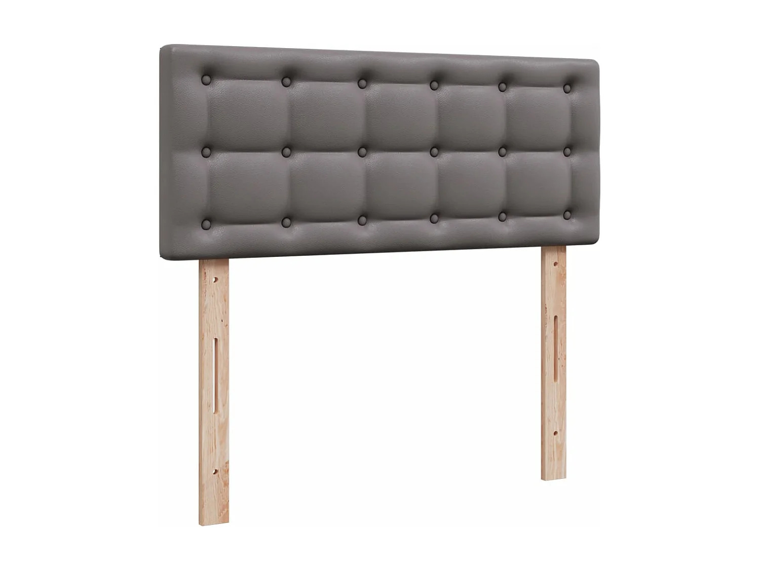 Cama box spring con colchón cuero sintético gris 120x200 cm