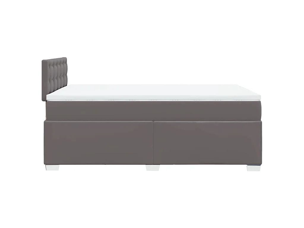 Sommier à lattes de lit avec matelas Gris 120x200 cm Similicuir