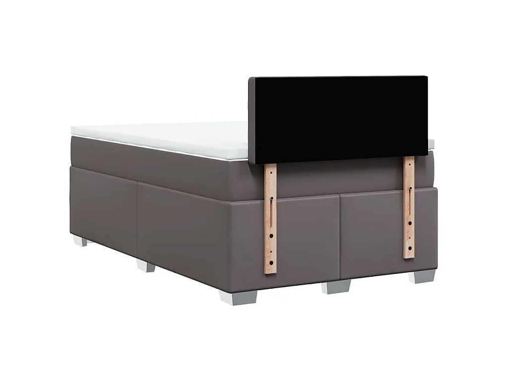 Sommier à lattes de lit avec matelas Gris 120x200 cm Similicuir