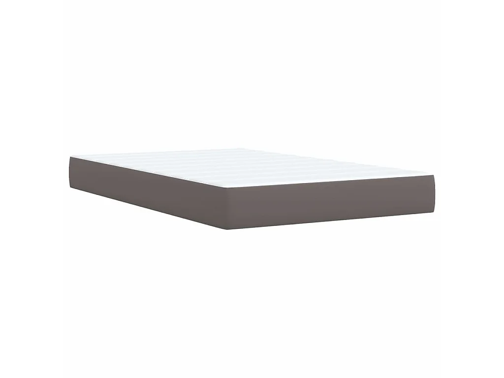 Sommier à lattes de lit avec matelas Gris 120x200 cm Similicuir