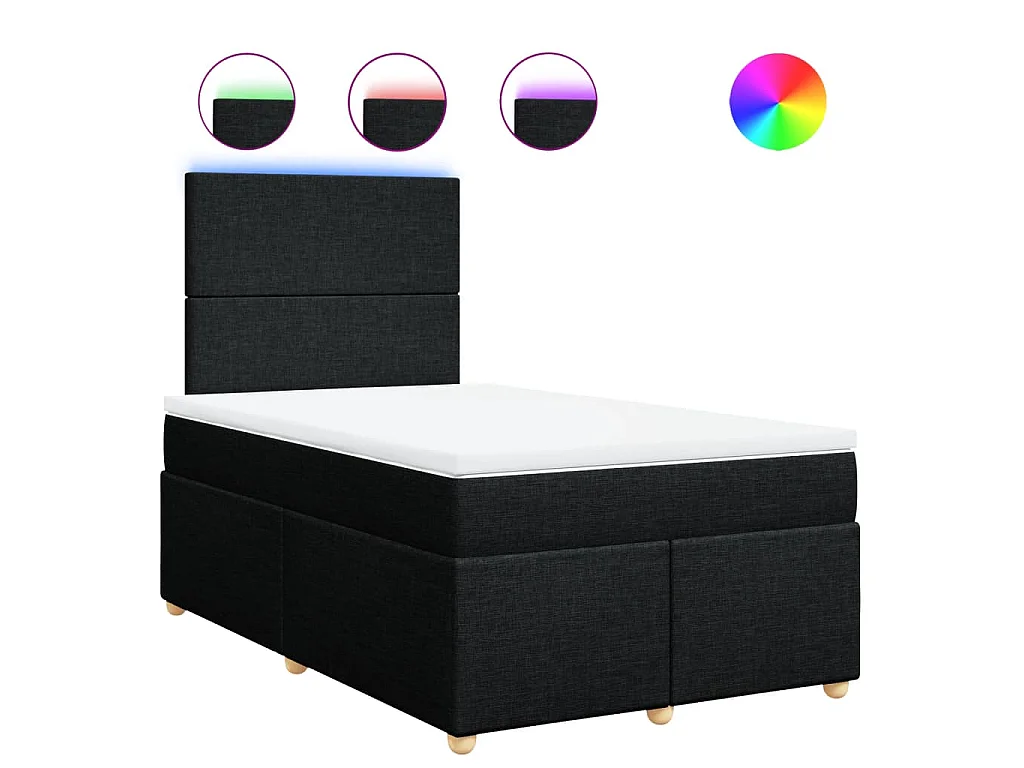 Boxspringbett mit Matratze Schwarz 120x200 cm Stoff