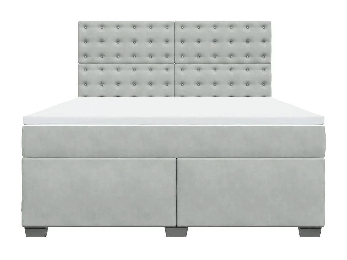 Sommier à lattes de lit et matelas Gris clair 180x200cm Velours