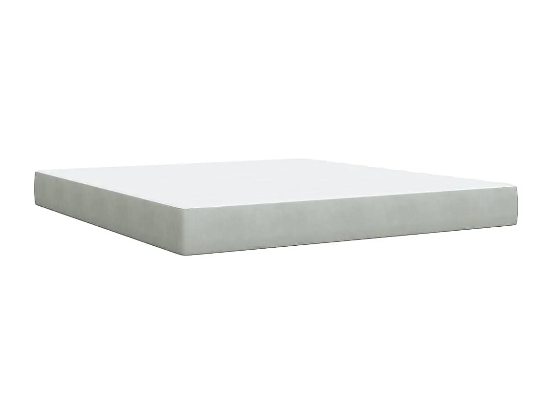 Sommier à lattes de lit et matelas Gris clair 180x200cm Velours