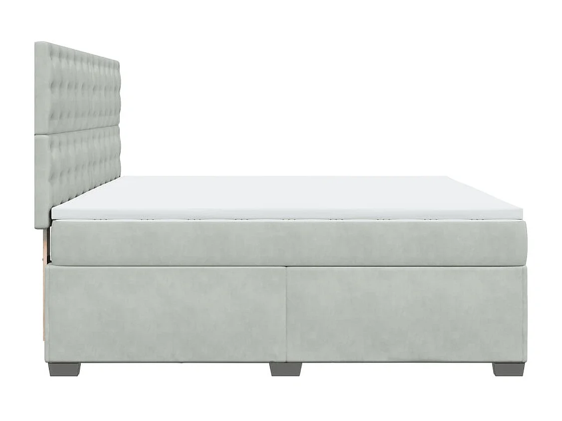 Sommier à lattes de lit et matelas Gris clair 180x200cm Velours