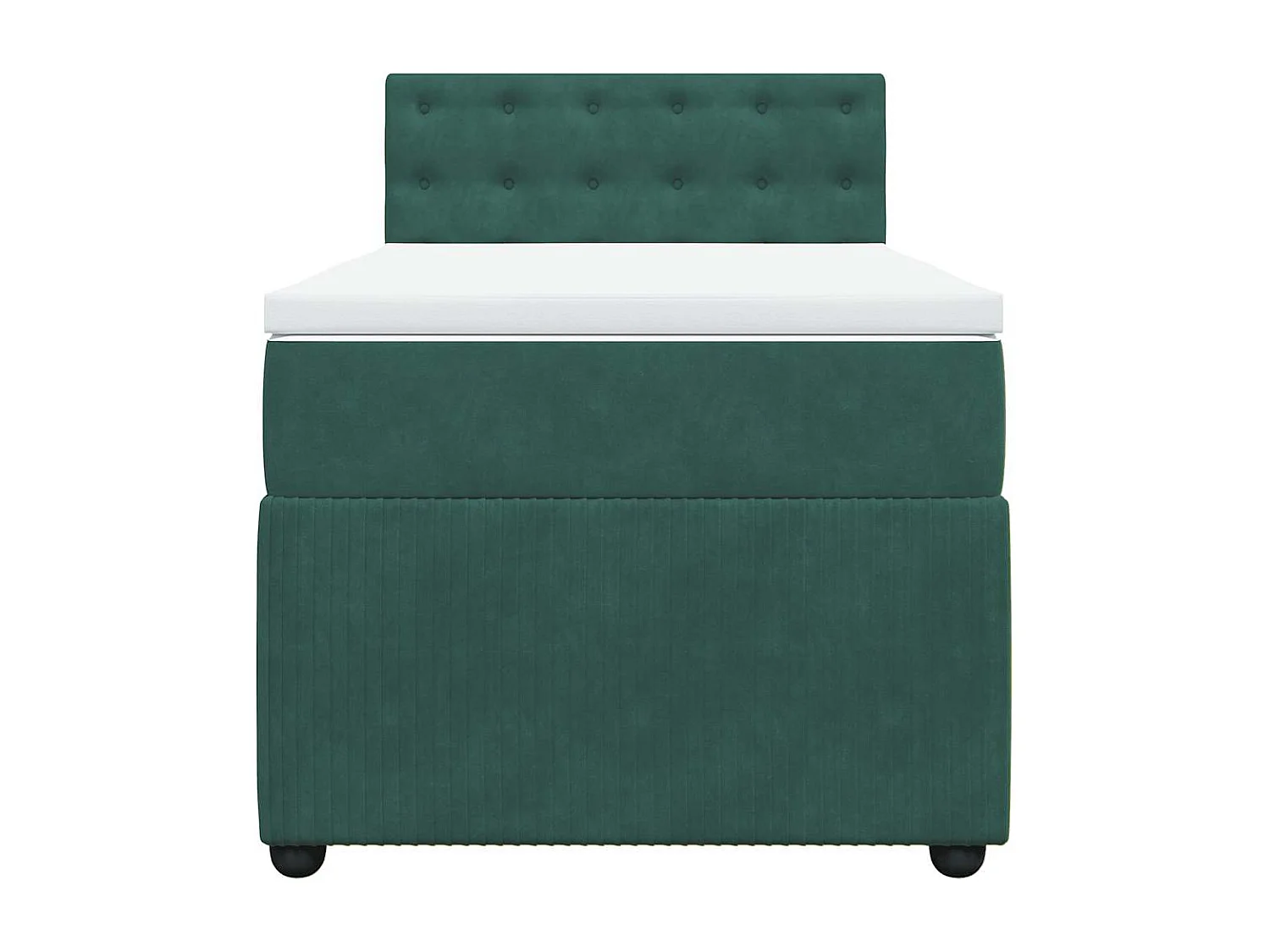 Cama com molas/colchão 80x200 cm veludo verde-escuro