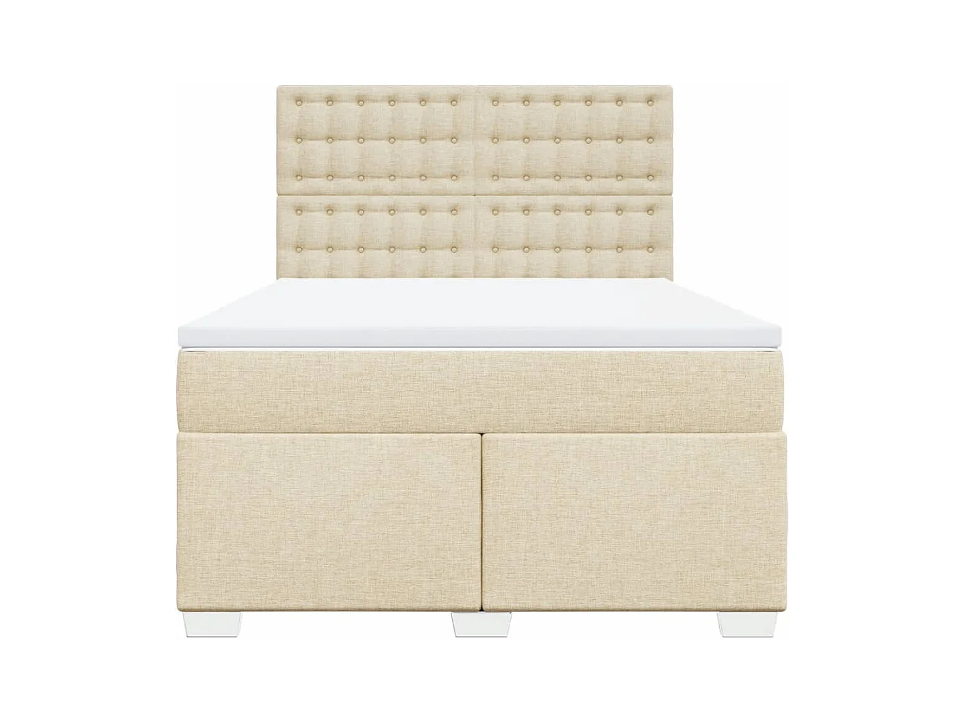Sommier à lattes de lit avec matelas Crème 140x190 cm Tissu