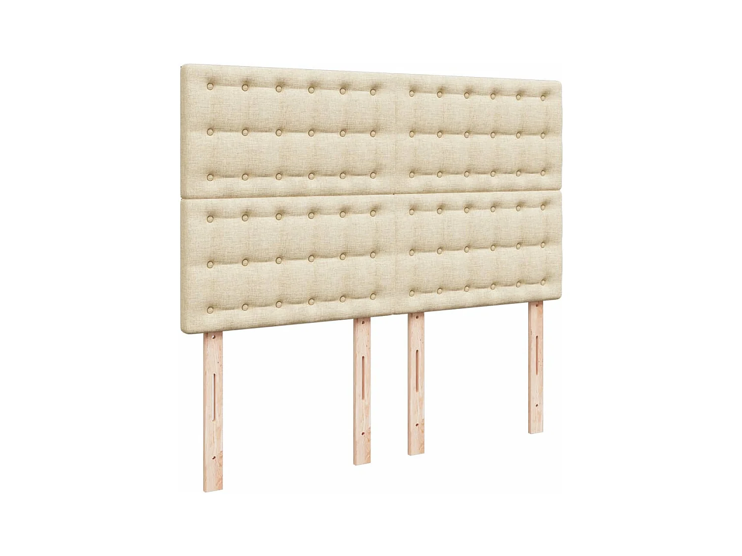 Sommier à lattes de lit avec matelas Crème 140x190 cm Tissu