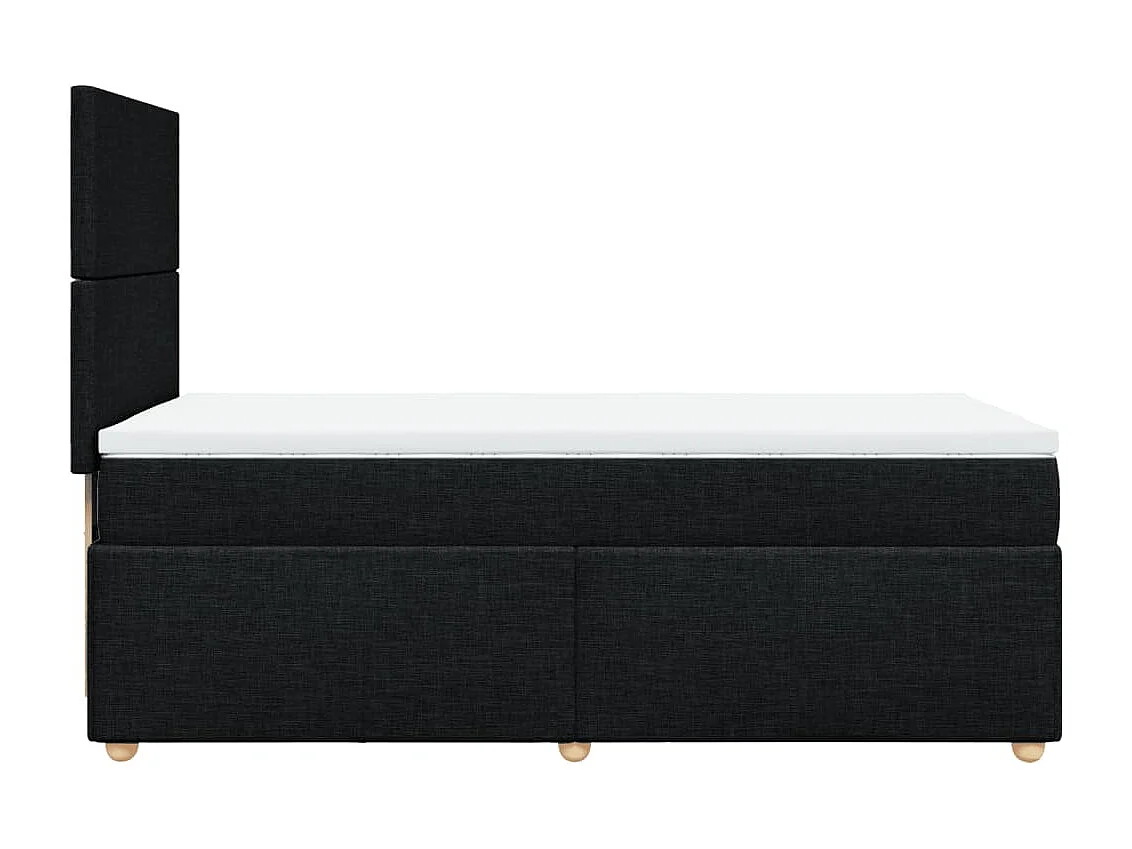 Sommier à lattes de lit avec matelas Noir 90x190 cm Tissu