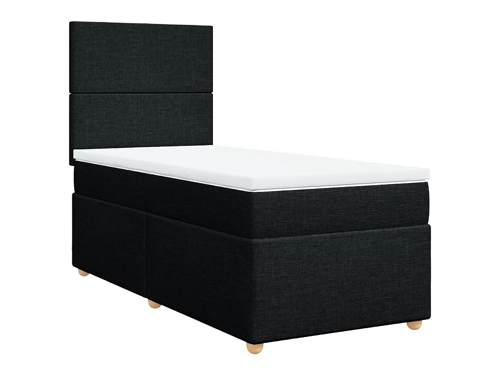Cama com molas/colchão 90x190 cm tecido preto
