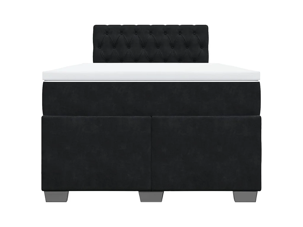 Boxspring met matras fluweel zwart 120x200 cm